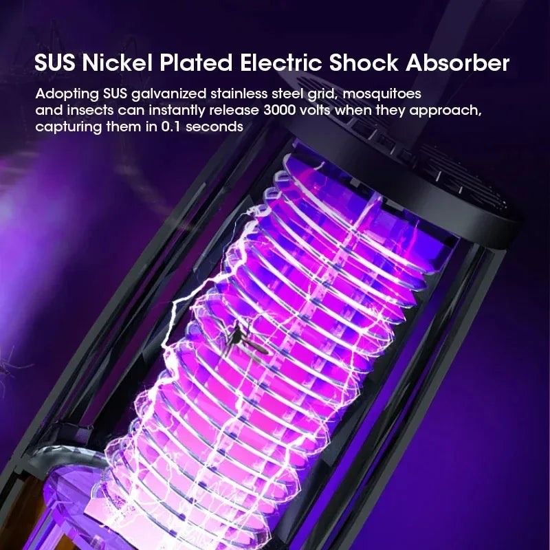 2 in 1 Rechargeable Mosquito Killer Lamp - Mute Anti-Mosquito with Timing Control USB Charging 360° trappin