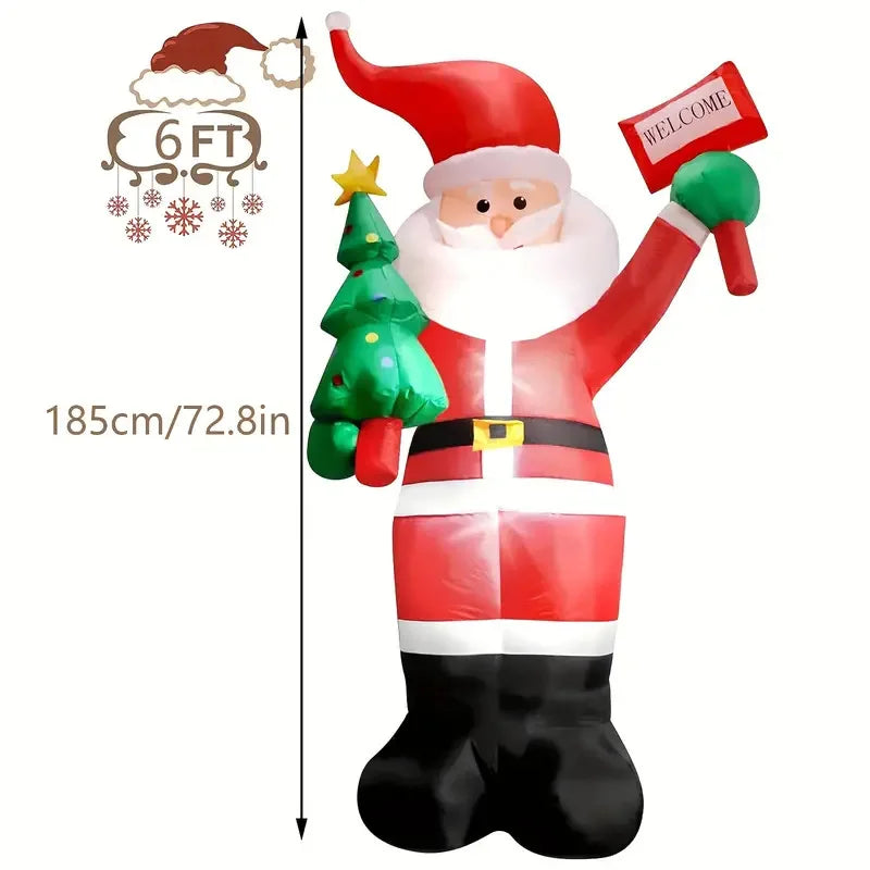 6/12FT Large Christmas Inflatables Santa Carrying Gift Bags Decoration Blow Up Xmas Toys Outdoor Courtyard Garden Party Decor