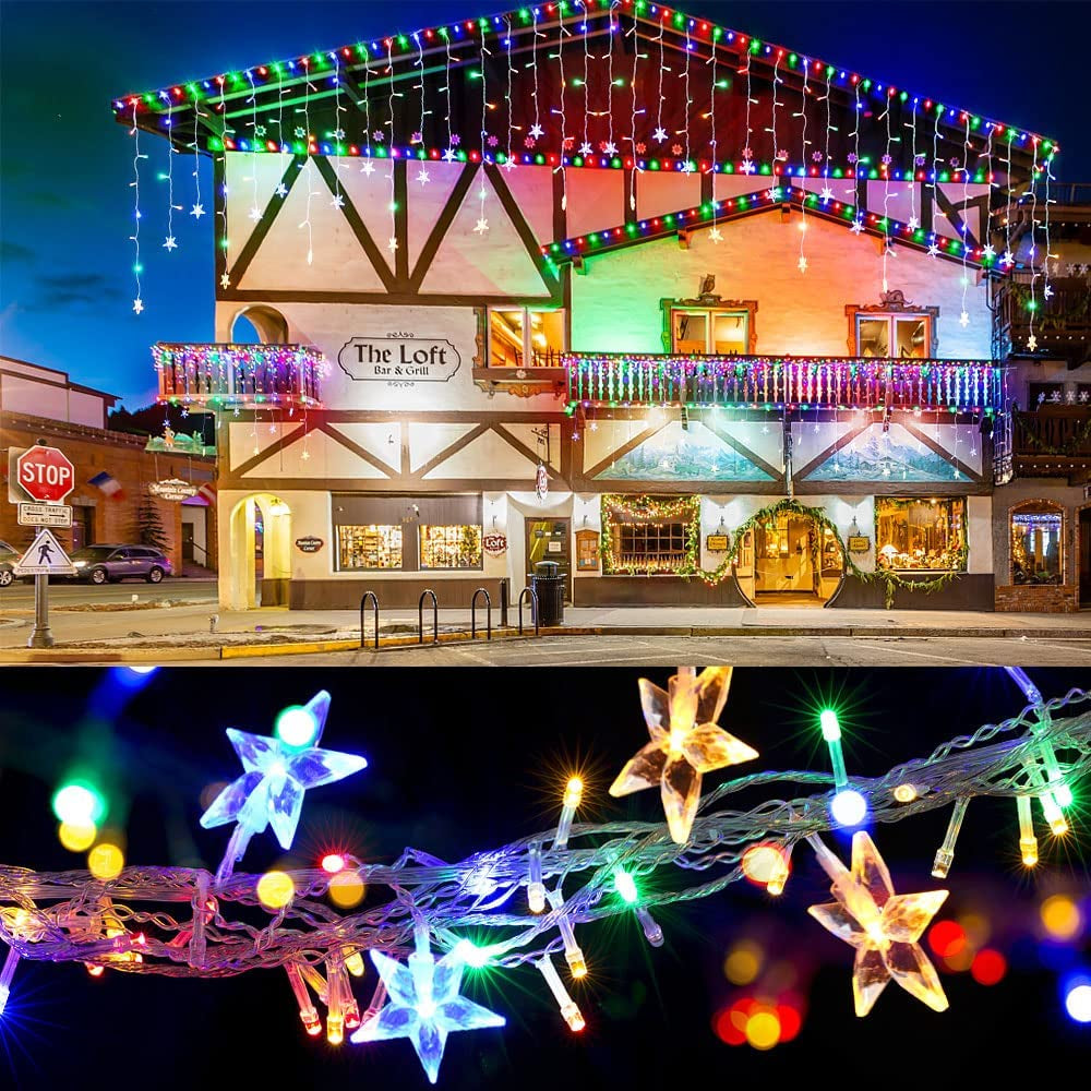 Christmas Decoration Lights Outdoor 20m 864 LED Street Garlands Icicle Lights Outdoor Waterproof Curtain Fairy String Light