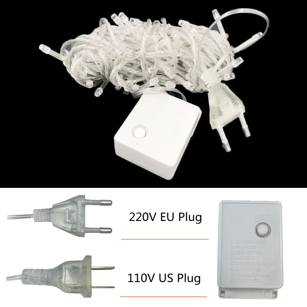 Christmas Lights 5M 10M 20M 30M 50M 100M Led String Fairy Light 8 Modes Christmas Lights For Patio Wedding Party Holiday Lights