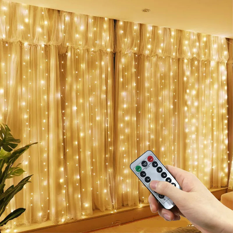 6M/3M USB LED Curtains Festoon Led Light Garlands New Year Christmas decorations Wedding Decor Outdoor Garden Lights