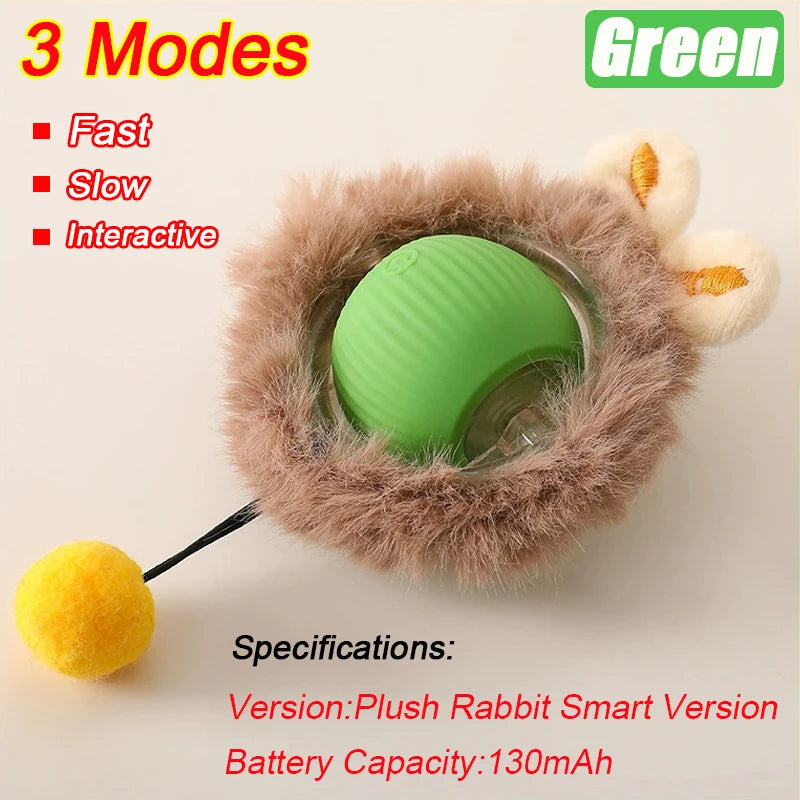 Smart Interactive Cat Ball Toy with Faux Tail