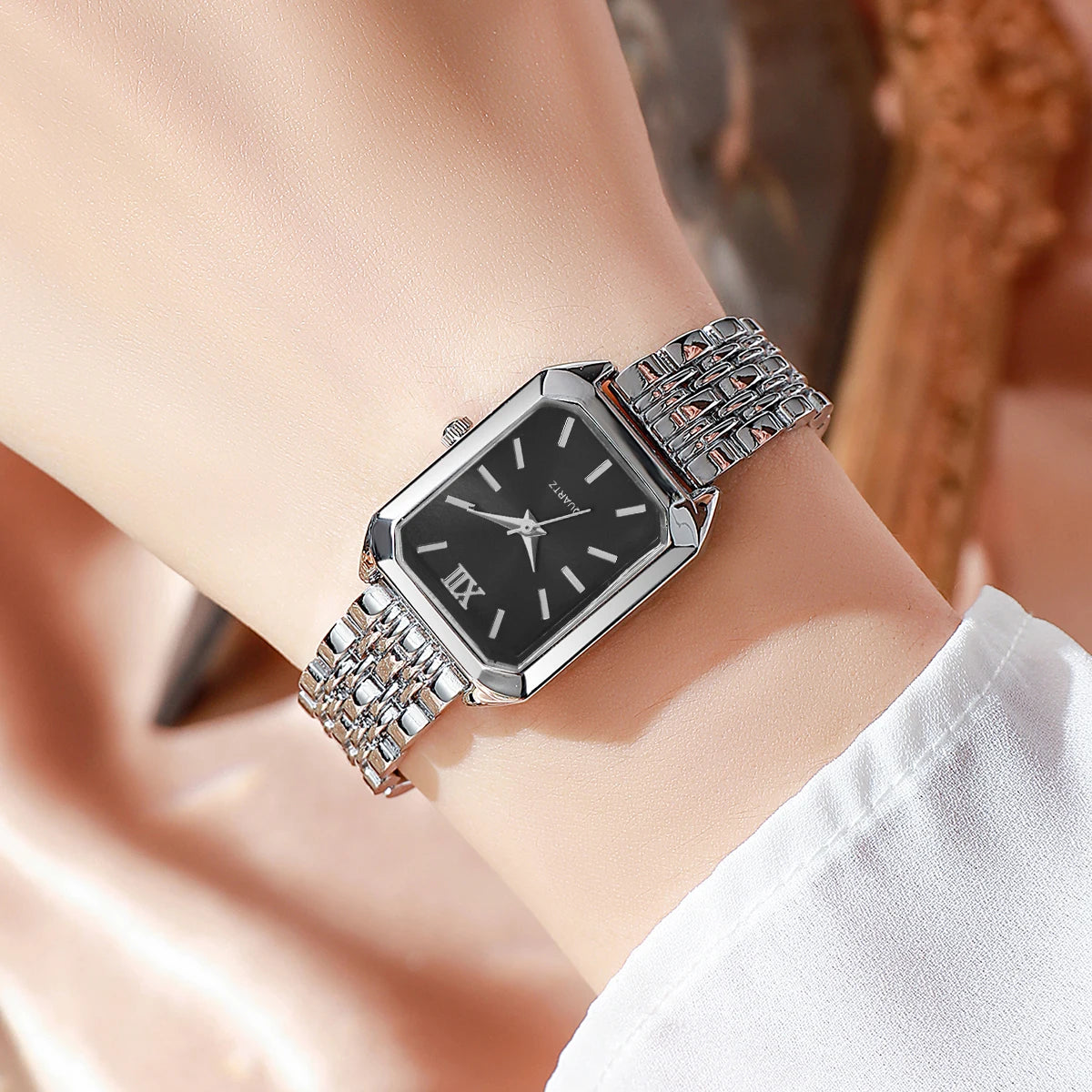 4/5/8/9PCS Fashion Rectangle Women Watches Set Luxury Analog Quartz Wristwatch For Ladies Clock Reloj Mujer（Without Box）