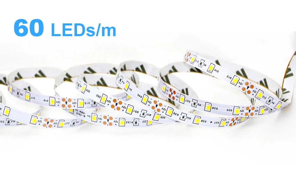 2835 5M 300 600 1200LEDs LED Strip DC12V 24V 120LEDs/m Home Waterproof IP65 Lamp Strip  Flexible And Cuttable Soft Lamp Bar