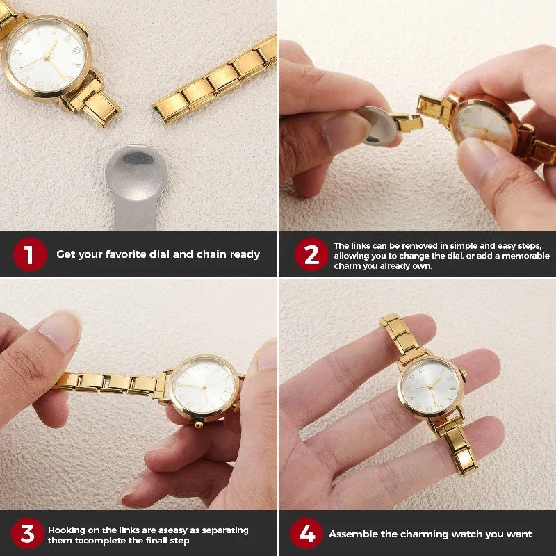 2025 New Fashion 1PC Men Women's Stainless Steel Round Simple Watch Bracelet Bangle For Friend Wife Birthday Gift DIY Jewelry