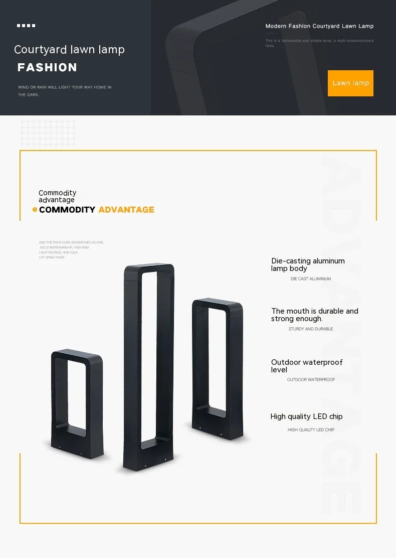 LED10W Lighting Lawn Lamp Outdoor Waterproof IP65 Aluminum Alloy Chinese-Style Arch Shape Park Villa Garden Landscape Decoration