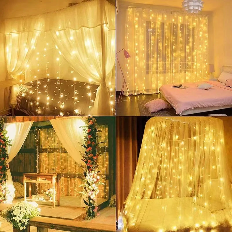 christmas lights decorations lamp holiday lighting USB Holiday Curtain Garland Lamp fairy lights lights decoration led light