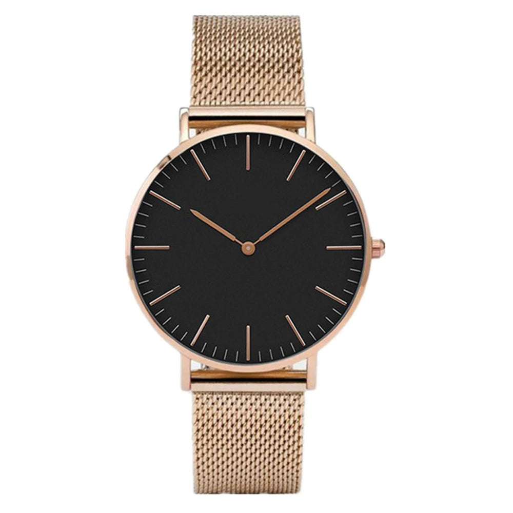 Luxury Rose Gold Women’s Quartz Watch – Elegant Steel Bracelet