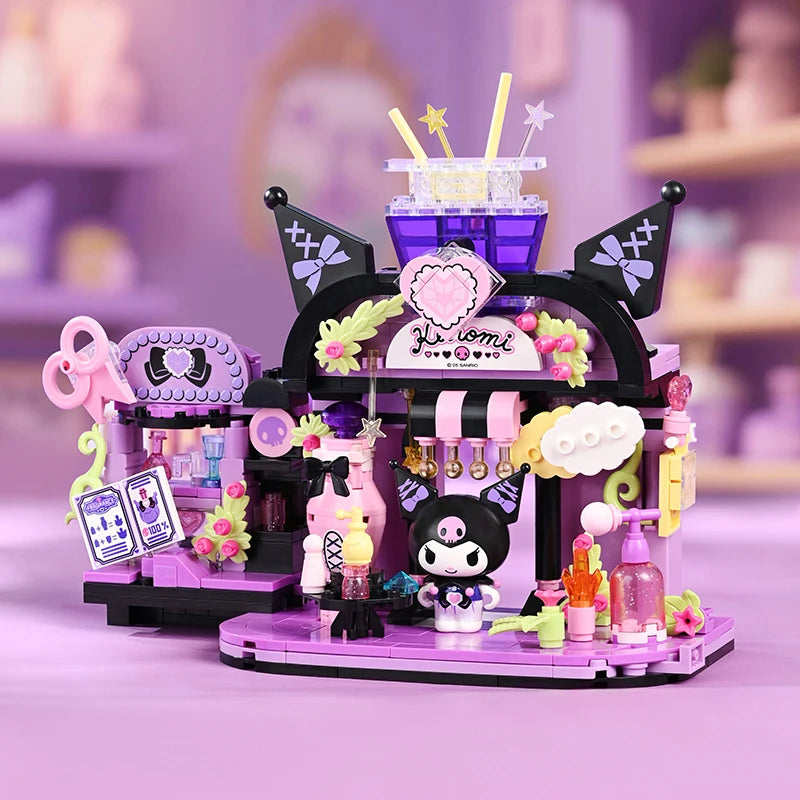 2025 New Keeppley Sanrio Street View Construction Building Blocks Kuromi Hello Kitty Collection Assembly Puzzle Children's Gift