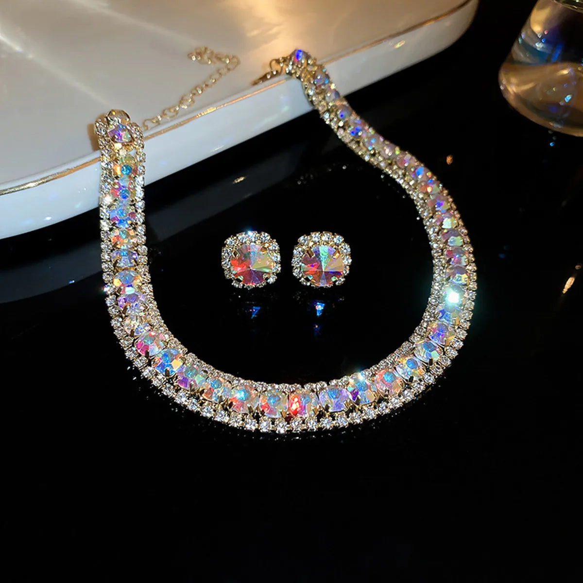 Crystal Necklace & Earrings Set for Women