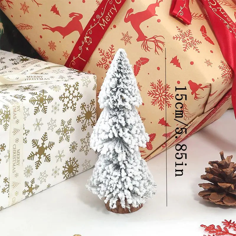 15-30cm Christmas Decoration Xmas Tree Small Cedar Pine for Home Room Decor Party New Year 2024 Navidad Ornaments Accessories
