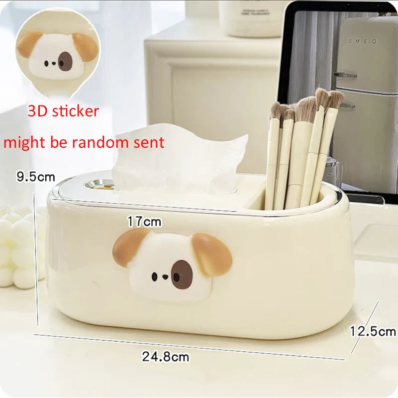 Kawaii Napkin Holder For Table Kitchen Tissue Box Luxury Tissue Case Organizer Box Home Decor Makeup Brush Storage Container