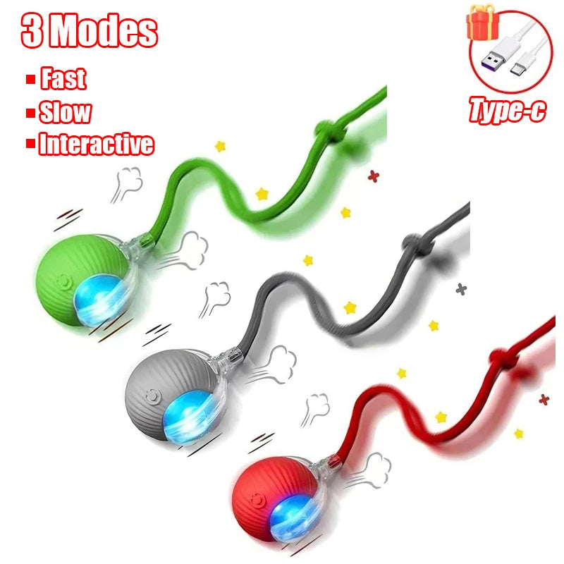 Smart Interactive Cat Ball Toy with Faux Tail