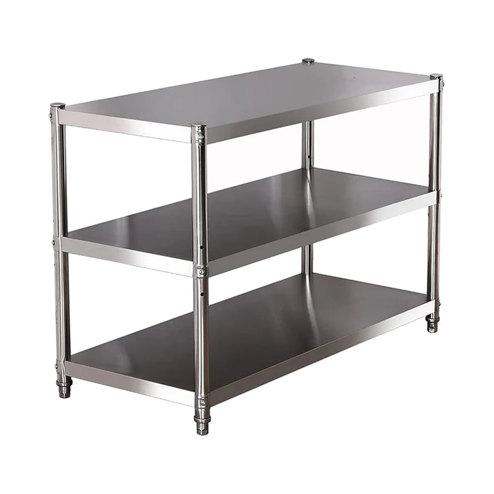 Stainless Steel Shelf, Kitchen Storage Rack, 3-Tier Shelving Units and Storage, Standing Shelving Work Table for Kitchen Garage
