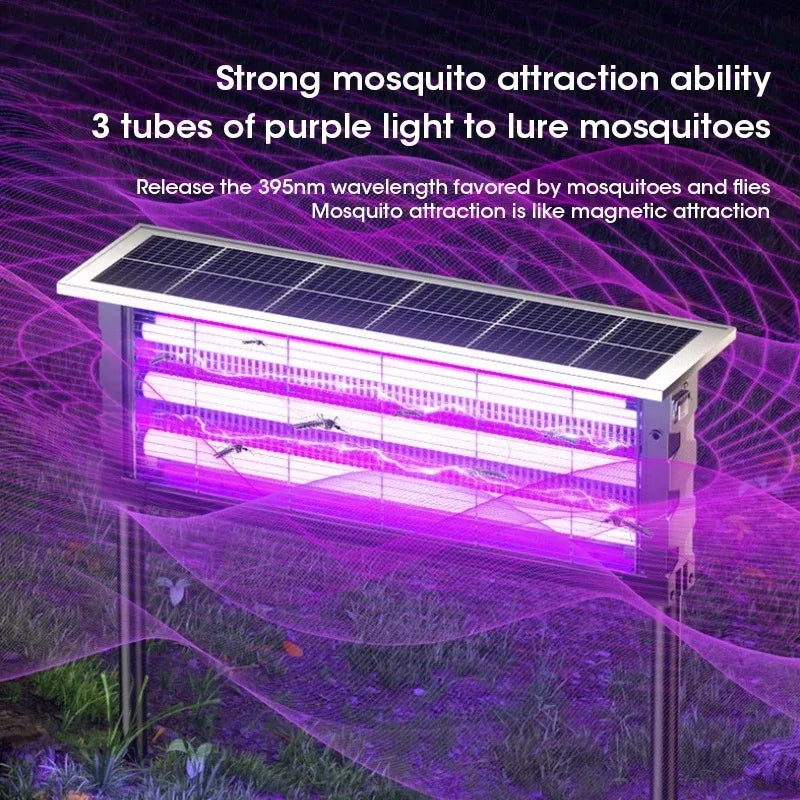 Solar Outdoor Mosquito Killer Lamp UV Light Trap Electric Shock Waterproof  Auto On Off Light Sensor Eco Friendly  Garden Camp