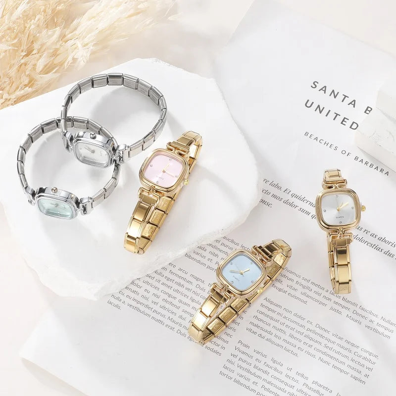 Men Women Stainless Steel Simple Watch Fit 9mm Bracelet For Student Friend Wife Birthday DIY Fashion Jewelry Gifts Dropshipping