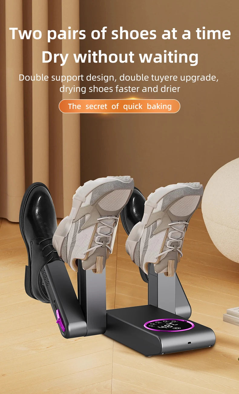 Foldable Electric Shoe Dryer  Deodorizer Sterilizer for Boots Sneakers Portable Smart Display Timer Control Travel Home Gym