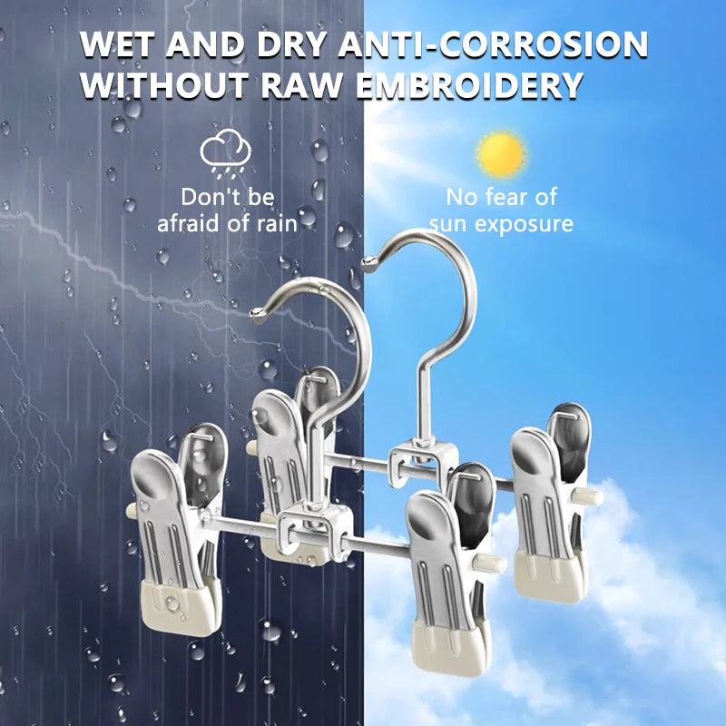 Stainless Steel Multi-Functional Clothes Hanger Clips – Wardrobe Organizer