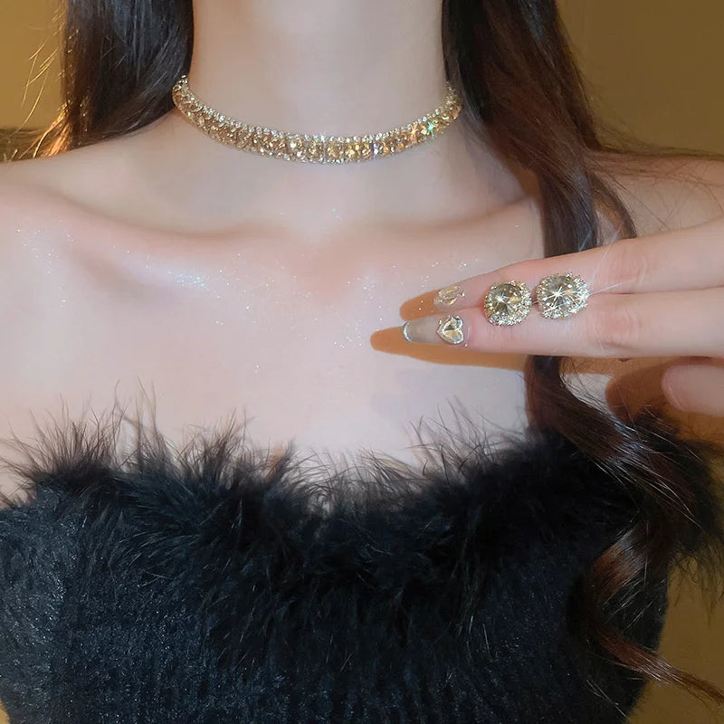 Crystal Necklace & Earrings Set for Women