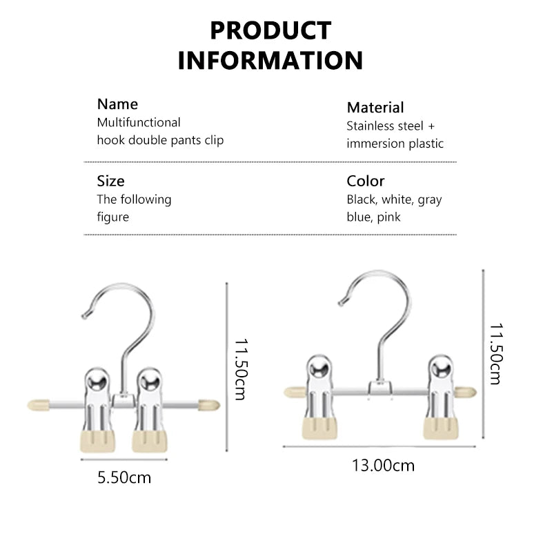 Stainless Steel Multi-Functional Clothes Hanger Clips – Wardrobe Organizer