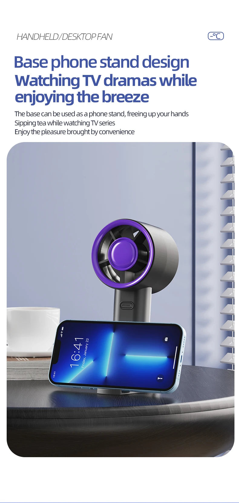 Mini Handheld USB Fast Charging Silent High-Speed Air Cooling Portable Fan Personal for Travel Outdoor Activities