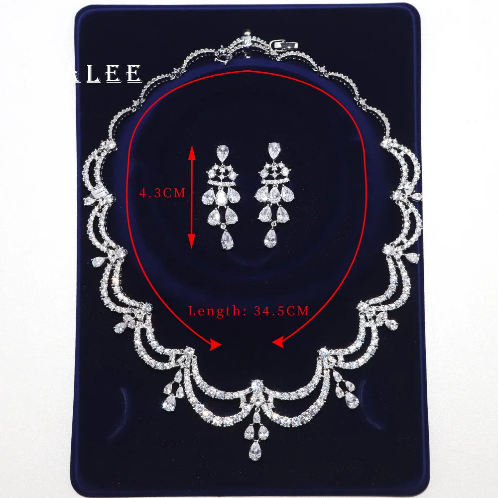 EIRALEE Exquisite Simple Women Jewelry Set 2 PCS Cubic Zirconia High Quality Saudi Arabia Bridal Wedding Jewellery Accessories