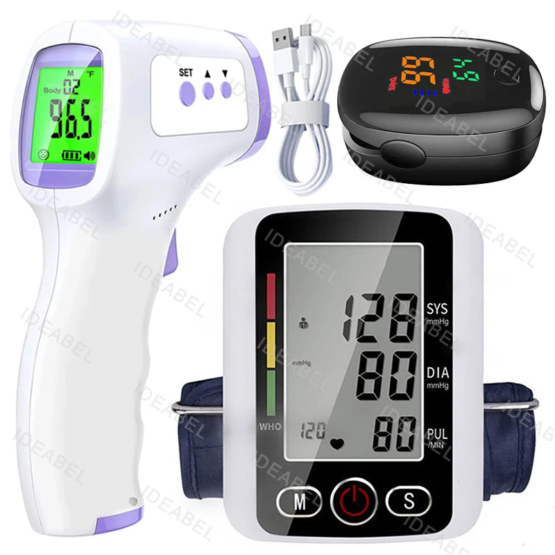 Tensiometer Heart Rate Pulse Meter BP Monitor Healthy Digital Arm Blood Pressure Meter Cuff Medical Automatic Pressure Tonometer