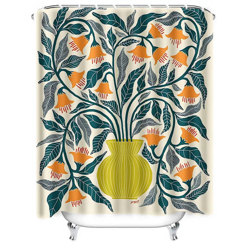 Elegant Floral Bouquet Shower Curtain for a Touch of Nature  Bathroom  Eco-Friendly Fabric   Non-Toxic   Spring Home Decor