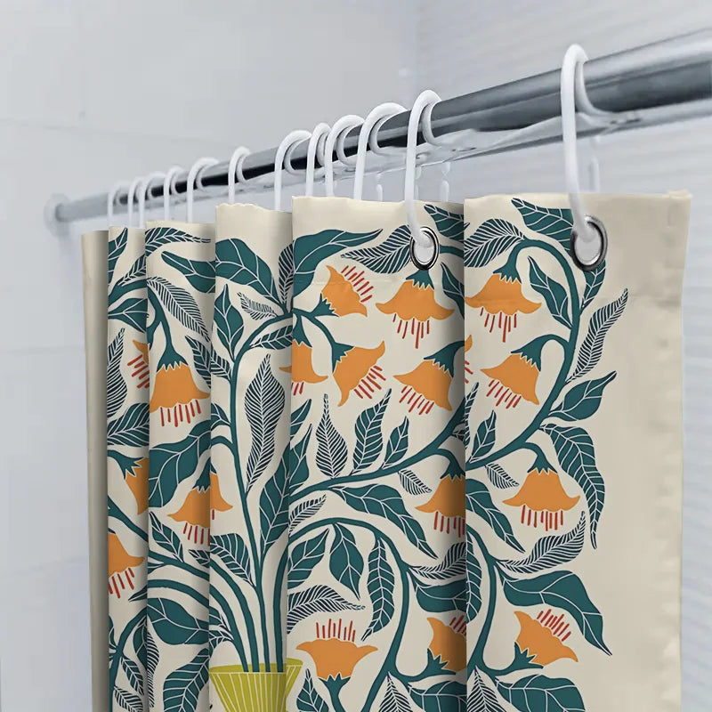 Elegant Floral Bouquet Shower Curtain for a Touch of Nature  Bathroom  Eco-Friendly Fabric   Non-Toxic   Spring Home Decor