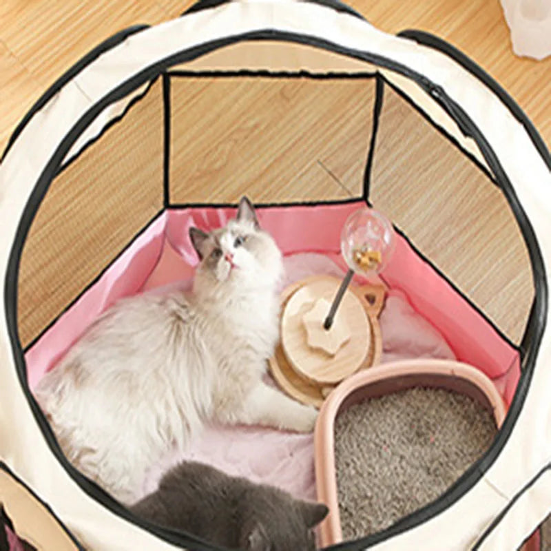 Foldable Pet Playpen Tent for Cats & Dogs