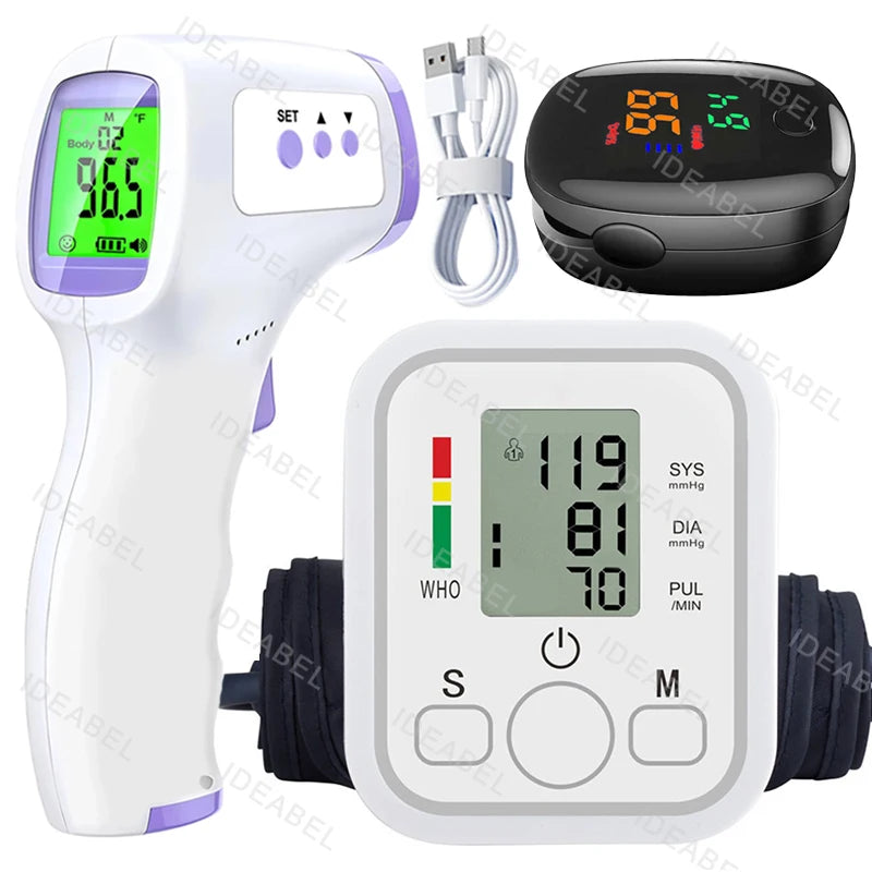 Tensiometer Heart Rate Pulse Meter BP Monitor Healthy Digital Arm Blood Pressure Meter Cuff Medical Automatic Pressure Tonometer