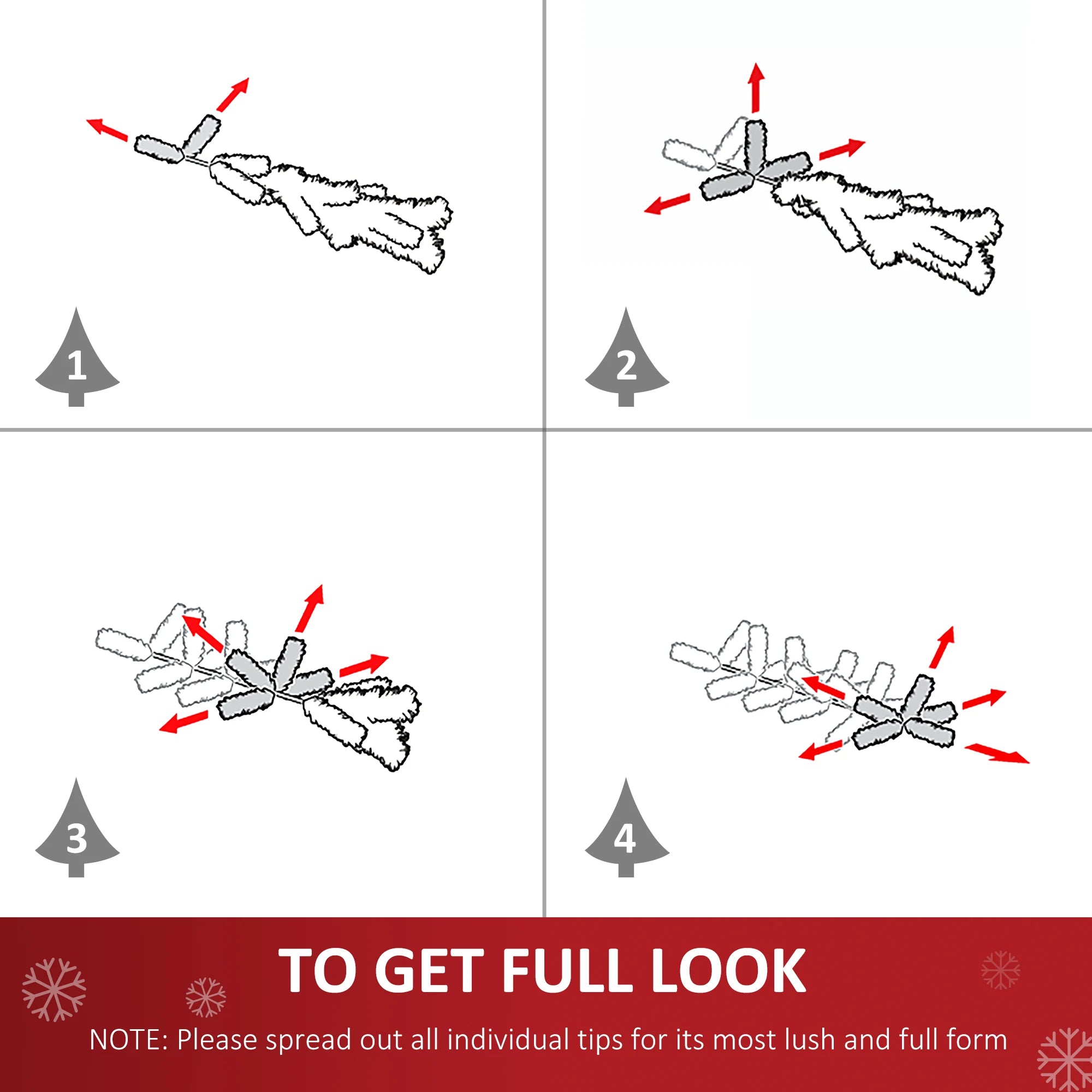 HOMCOM 6FT Pre-Lit Artificial Christmas Tree Holiday Décor Ornament Stand