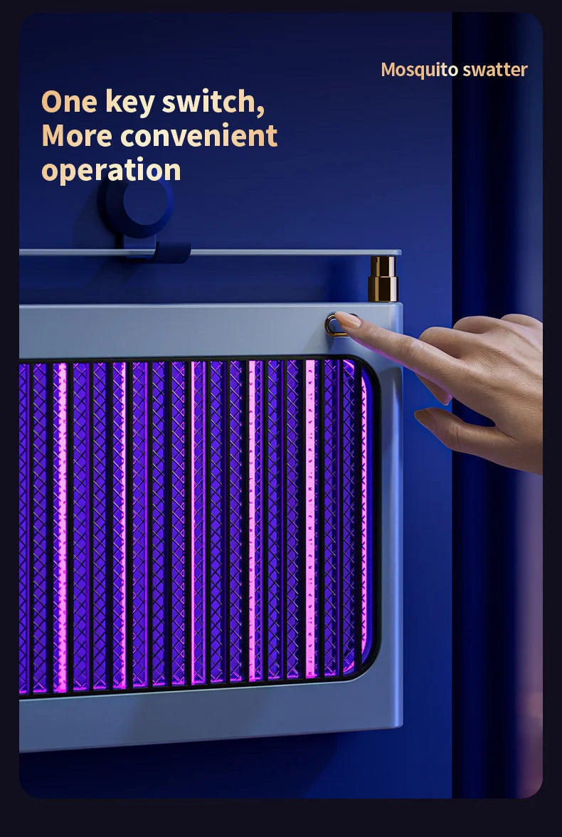 Rechargeable Energy Saving Mosquito Killer Lamp UV Trap Shock Safe Design 100㎡ Coverage Auto On Off No Chemicals Indoor Outdoor