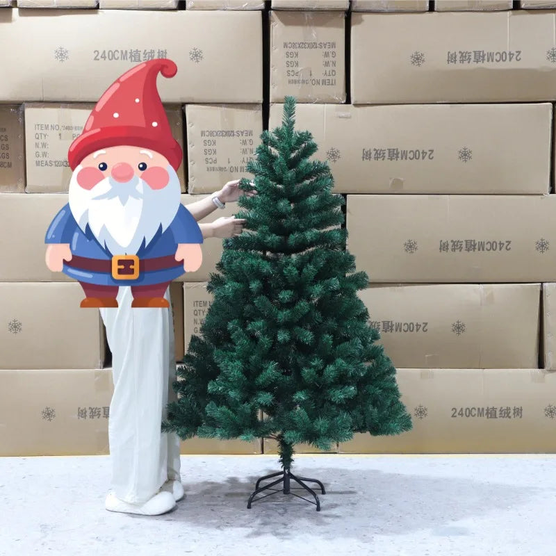 Christmas Tree Cryptic Eco-Friendly PVC Artificial Christmas Decorations 1.8m 2.1m Green Solid Tree