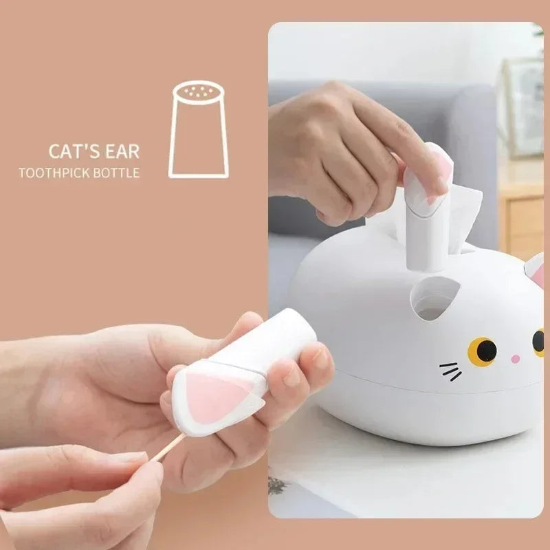 Livingroom Napkin Storage Box Kawaii Cat Tissue Box Kitchen Paper Container Desktop Toilet Paper Holder for Bathroom Dormitory
