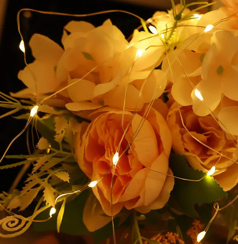 7M~42M Solar Power Fairy String Lights, Waterproof, Copper Wire, Christmas Party Garland, Outdoor Garden, Wedding