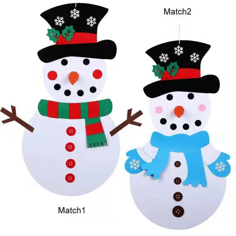 DIY Felt Christmas Tree Christmas Decoration for Home Navidad 2022 New Year Christmas Ornaments Santa Claus Xmas Kids Gifts