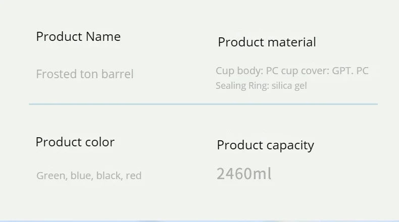 2 Liter Sports Water Bottle With Straw Large Capacity Fitness With Scale Gradient Kettle Outdoor Plastic Portable Water Bottle