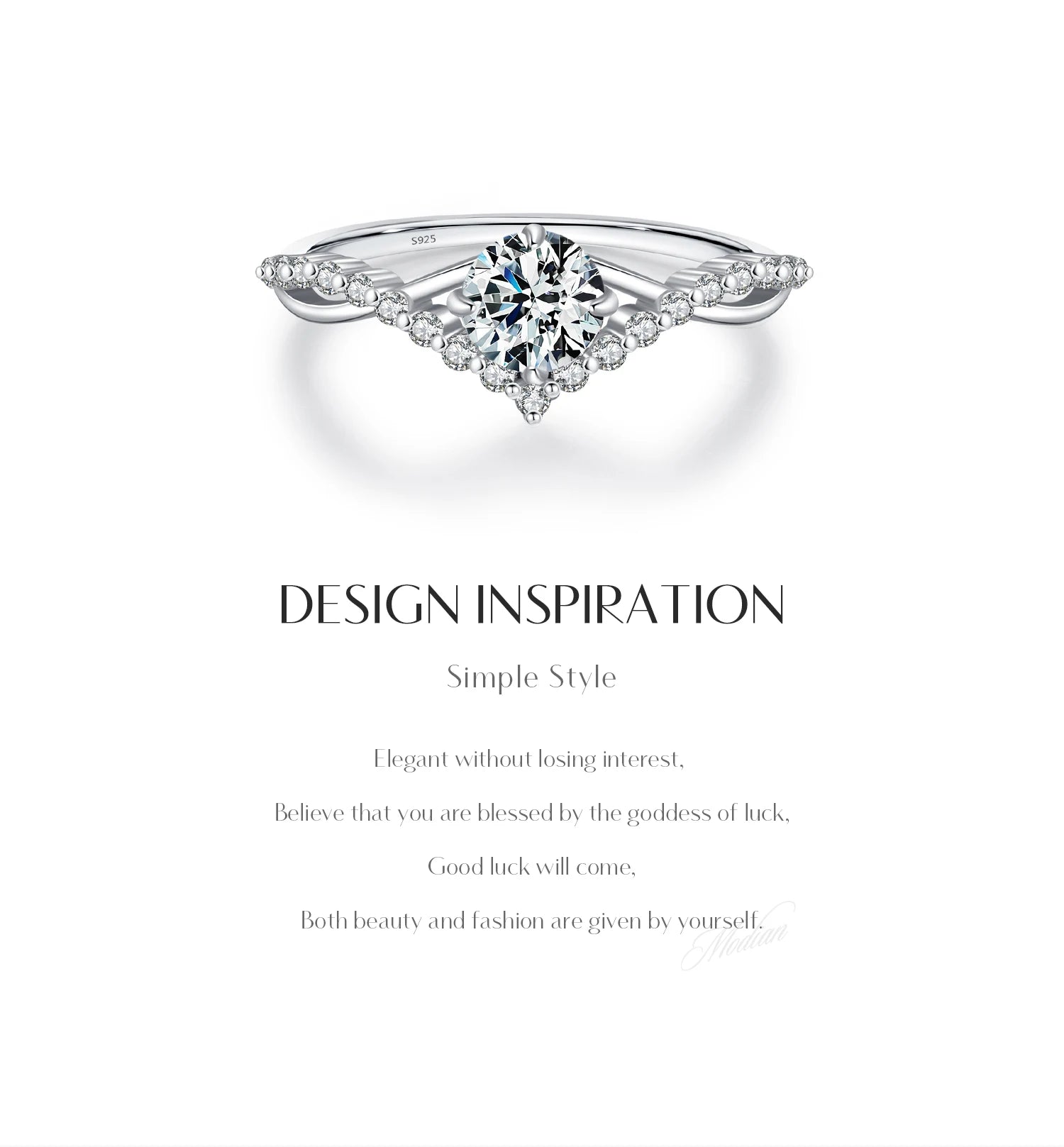 MODIAN Crown D Color Moissanite Ring Delicate Lab Diamond Ring 925 Sterling Silver For Women Wedding Engagement Jewelry