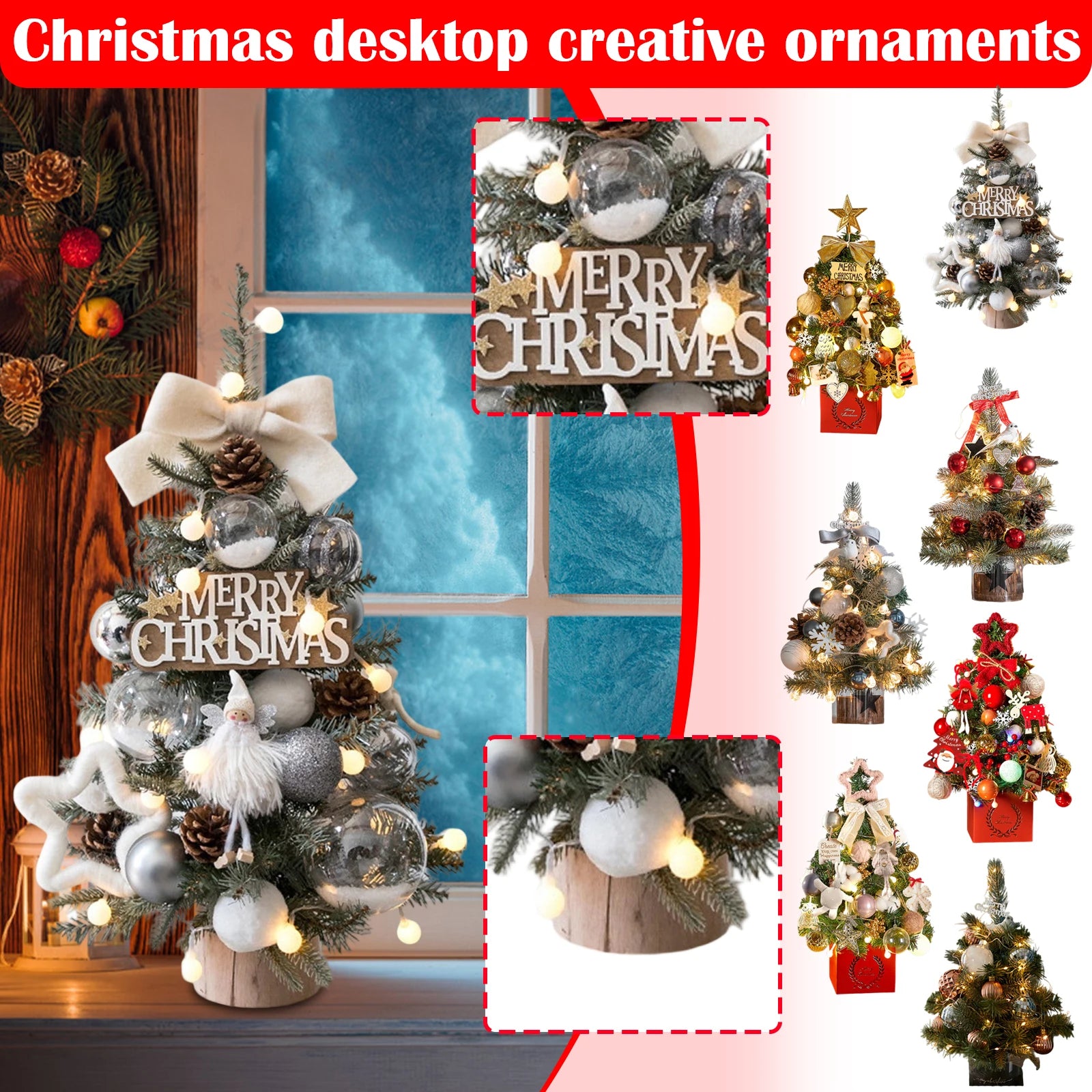 Classic Exquisite Christmas Tree Christmas Creatively Desktop Ornaments Family Festival Party Atmosphere Decoration Supplies