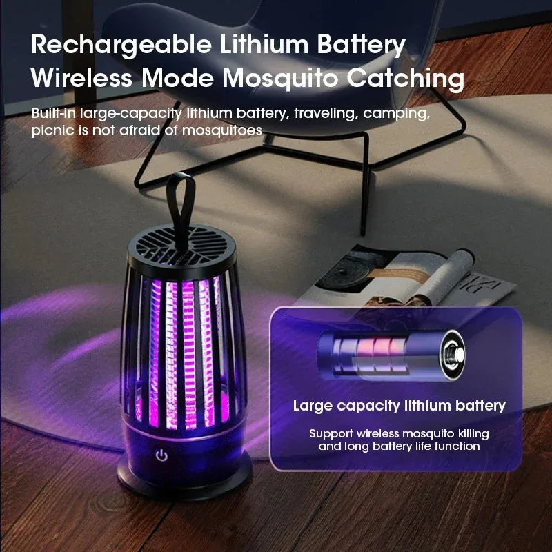 2 in 1 Rechargeable Mosquito Killer Lamp - Mute Anti-Mosquito with Timing Control USB Charging 360° trappin