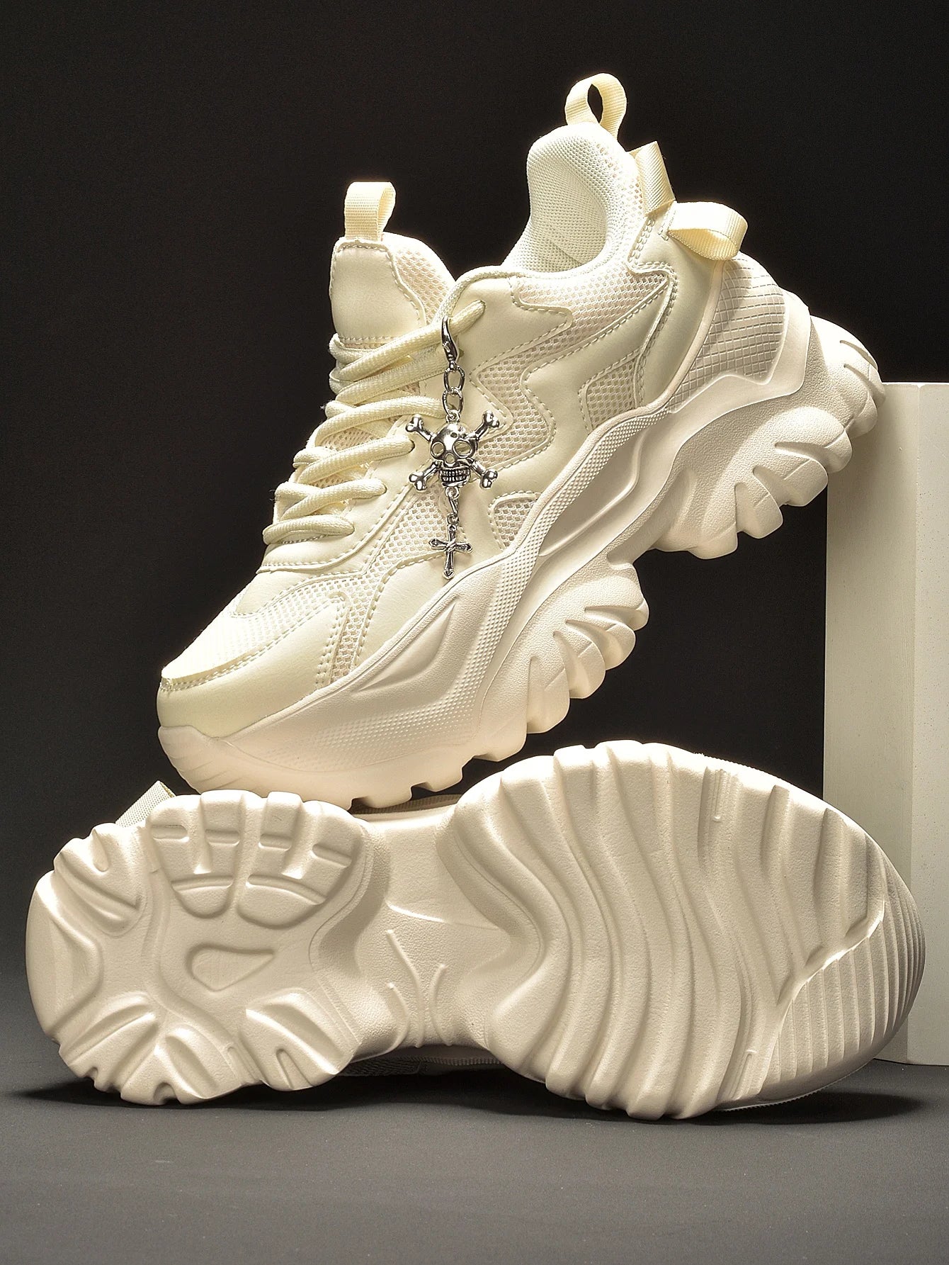 Women’s Punk Platform Sneakers Lace-Up High Heel Shoes