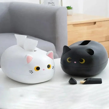 Livingroom Napkin Storage Box Kawaii Cat Tissue Box Kitchen Paper Container Desktop Toilet Paper Holder for Bathroom Dormitory