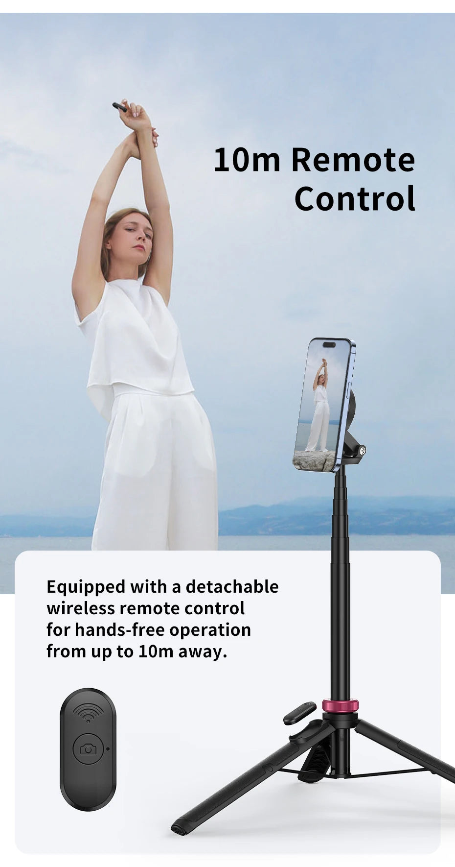 MT-84 1.53M Magnetic Selfie Stick Tripod for iPhone & Android