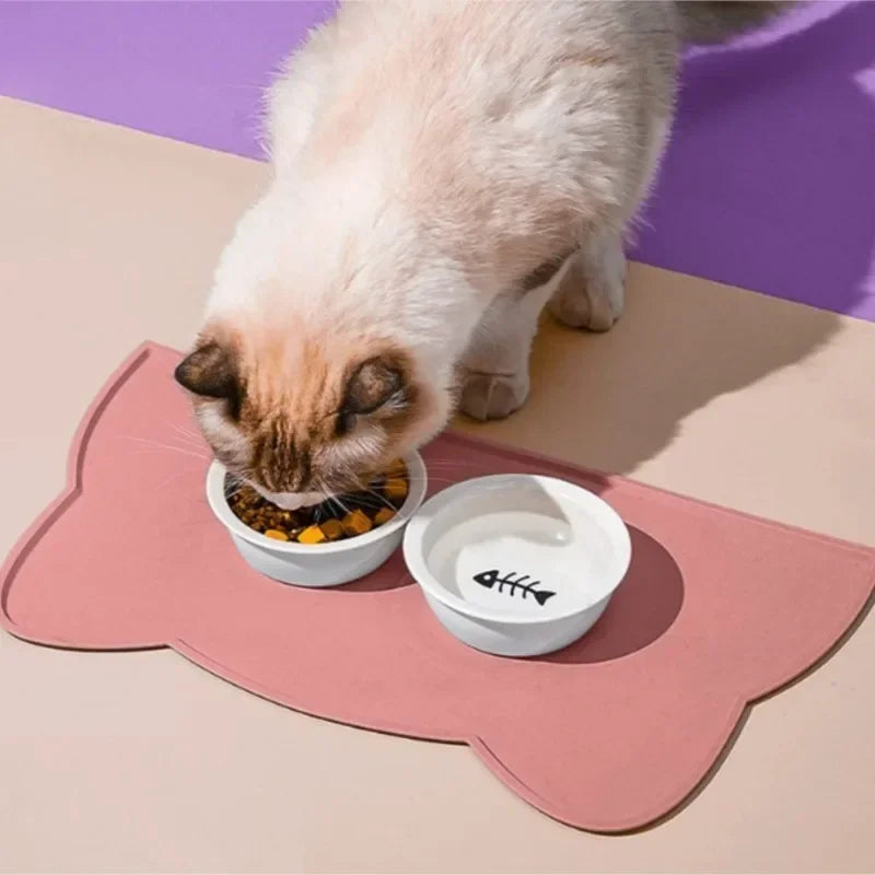 Pet Silicone Food Mat Portable Waterproof Leak-Proof Non-Slip Feeding Mats Bowl Pad Cushion For Cats Dogs Pet Items