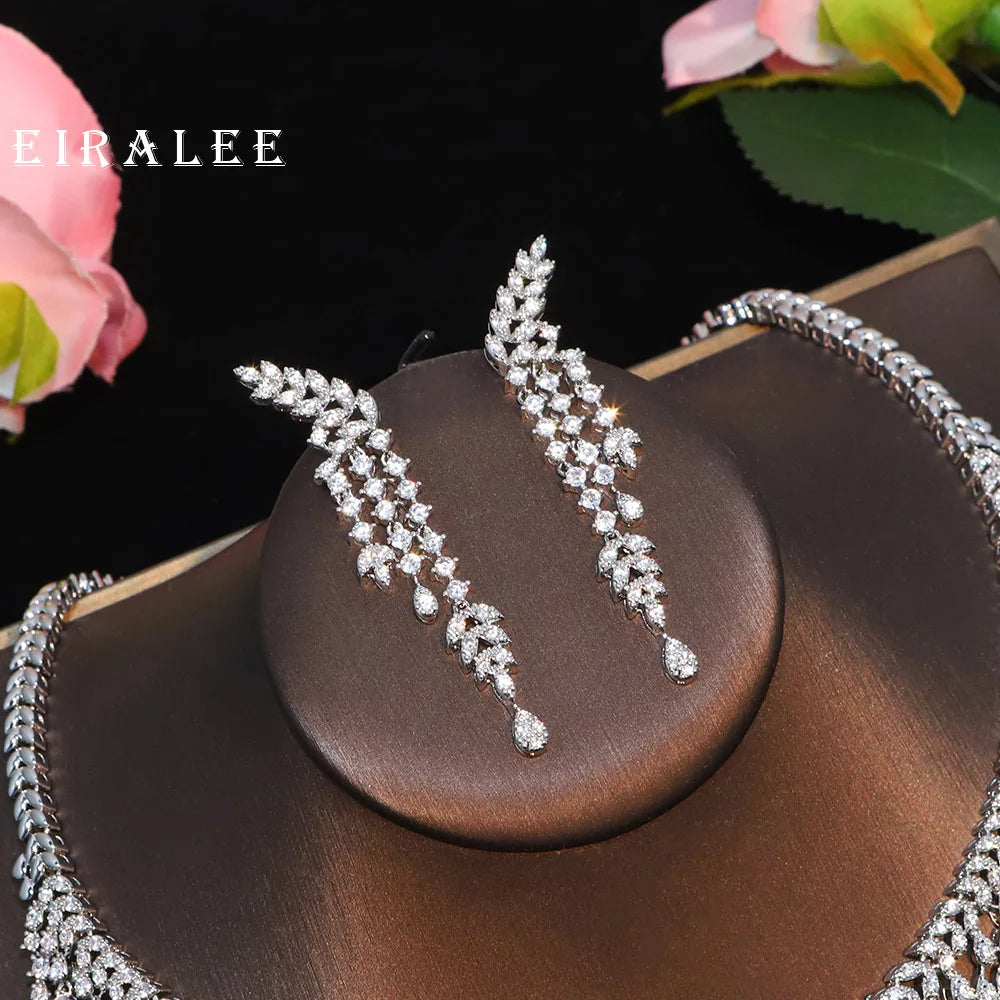 EIRALEE New Flash Tassel Full Star Ladies Jewellery Necklace Set Saudi Arabia Prom Party Event Wedding Accessories Bride's Gift