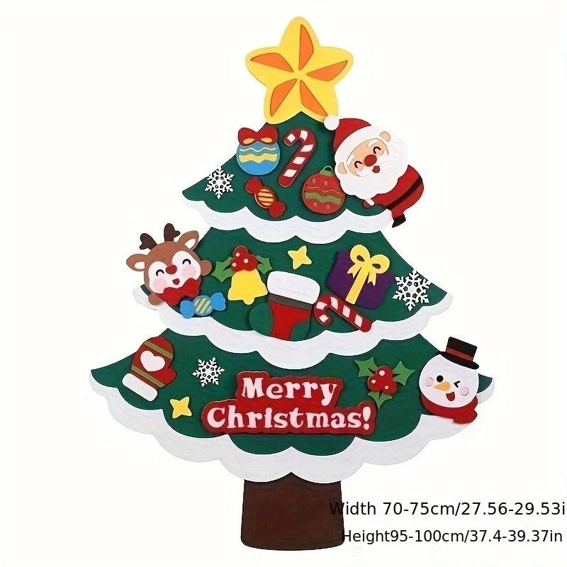DIY Felt Christmas Tree Christmas Decoration for Home Navidad 2022 New Year Christmas Ornaments Santa Claus Xmas Kids Gifts