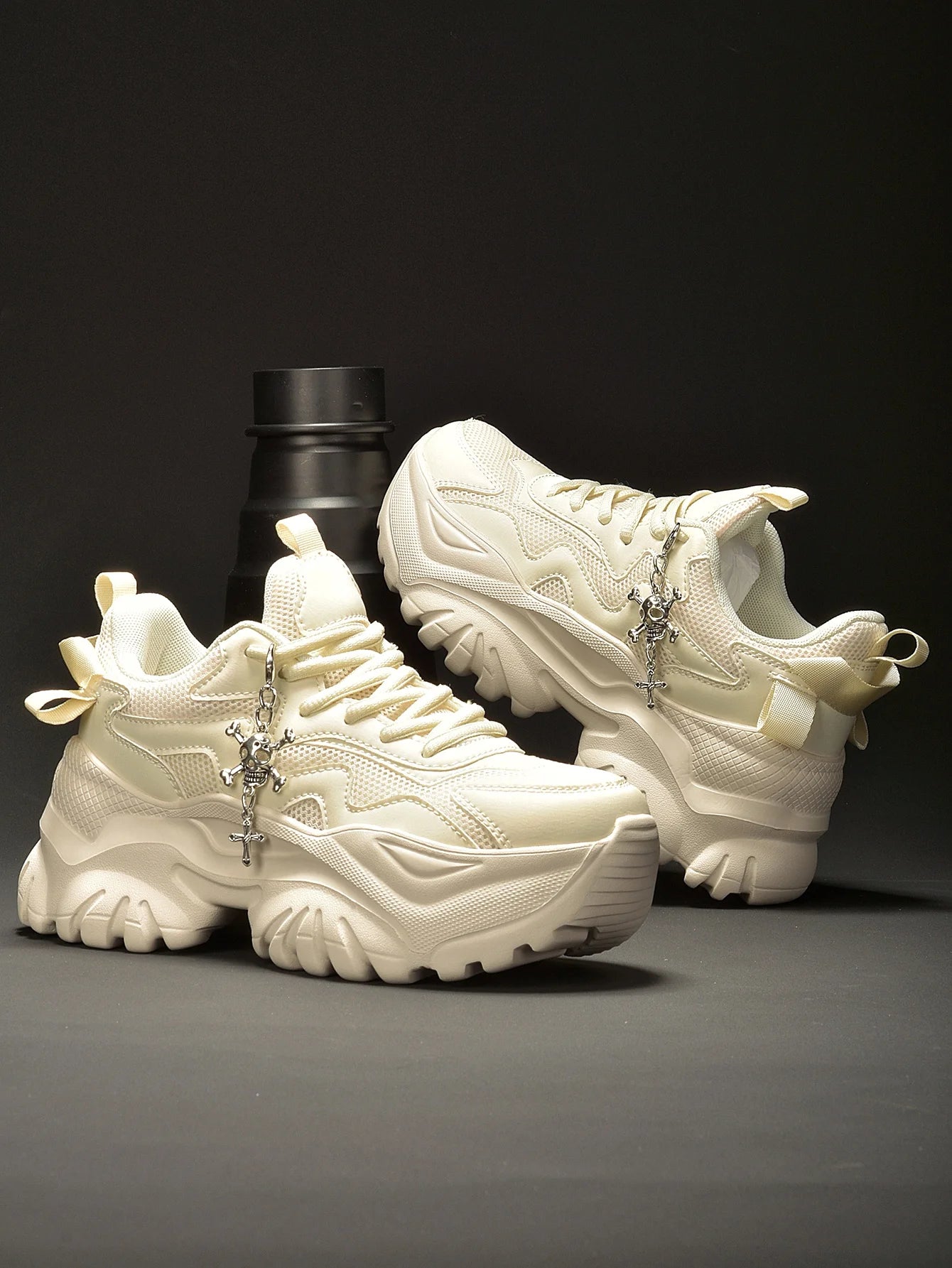 Women’s Punk Platform Sneakers Lace-Up High Heel Shoes