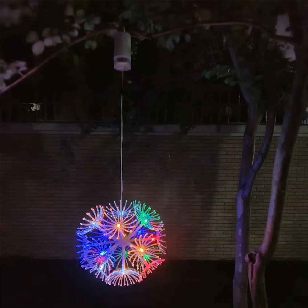 Dandelion Firework Lights 8 Modes 19LED Fairy Starburst Light with Remote Outdoor Decorations for Home, Party, Cafe, Wedding