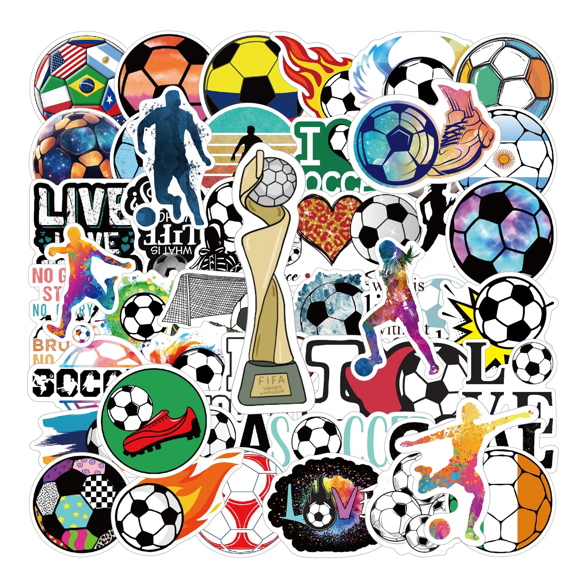 10/50PCS Football Sports Stickers Cartoon Waterproof Personality Creative Doodle Decoration Toys Gift Decoration Suitcase Desk